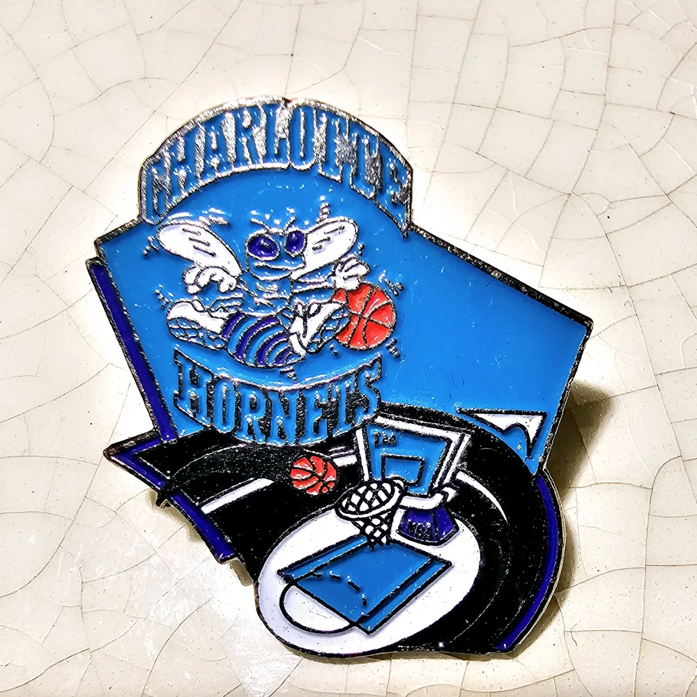 Vibrant Blue and Black Charlotte Hornets Pin